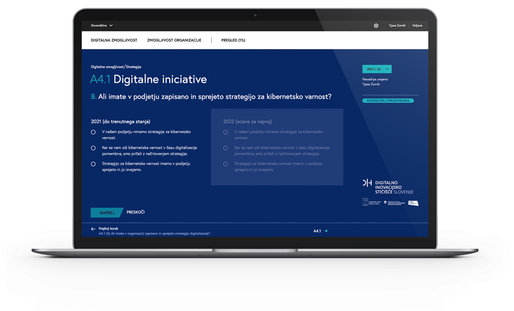 SME’s Digital Maturity tool on a laptop screen